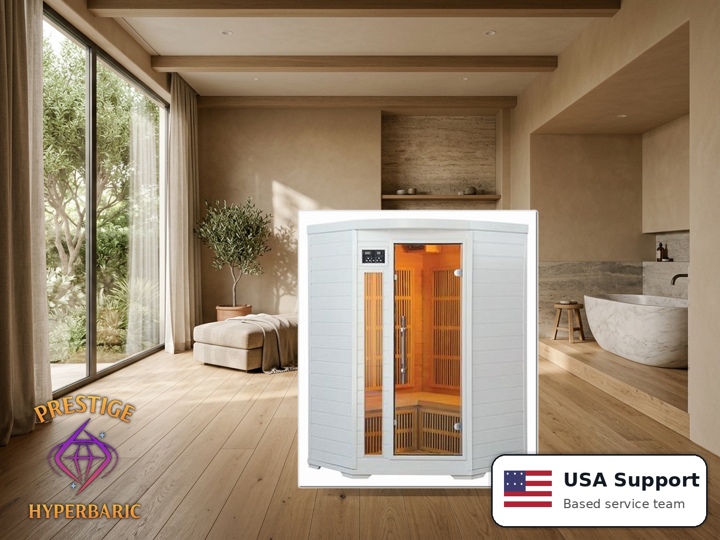 White Finish Saunas lifestyle product image