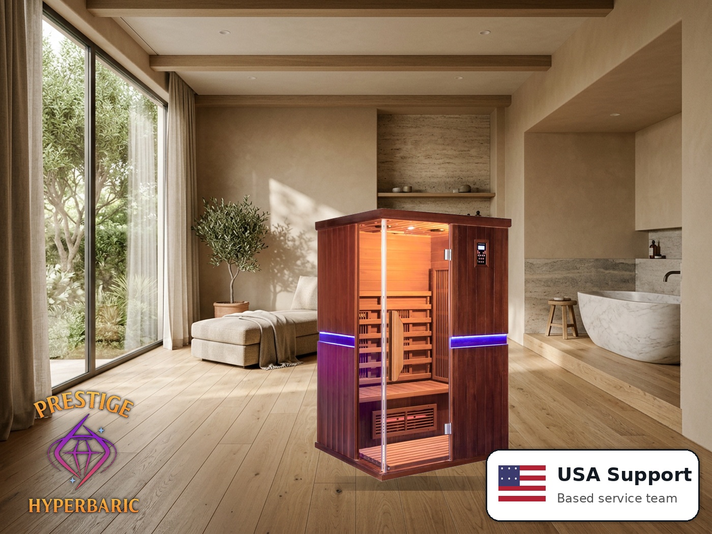 Prestige Wellness Cedar Adjust Duo Sauna lifestyle product image