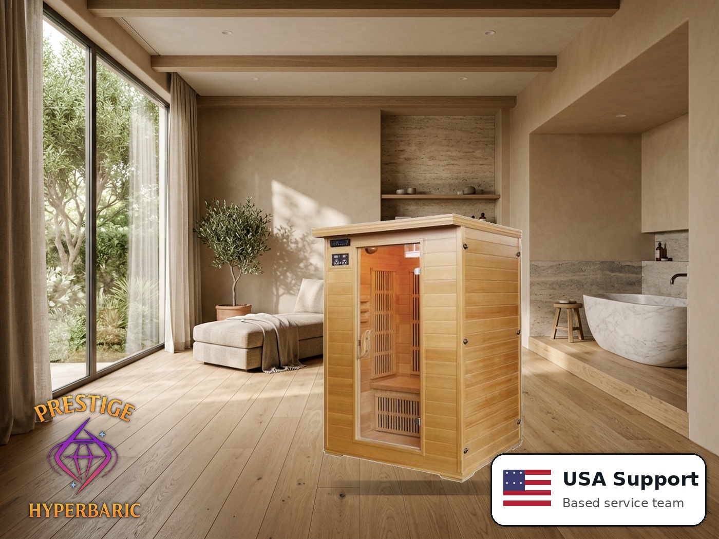 Prestige Wellness Classic Carbon Duo Sauna lifestyle product image