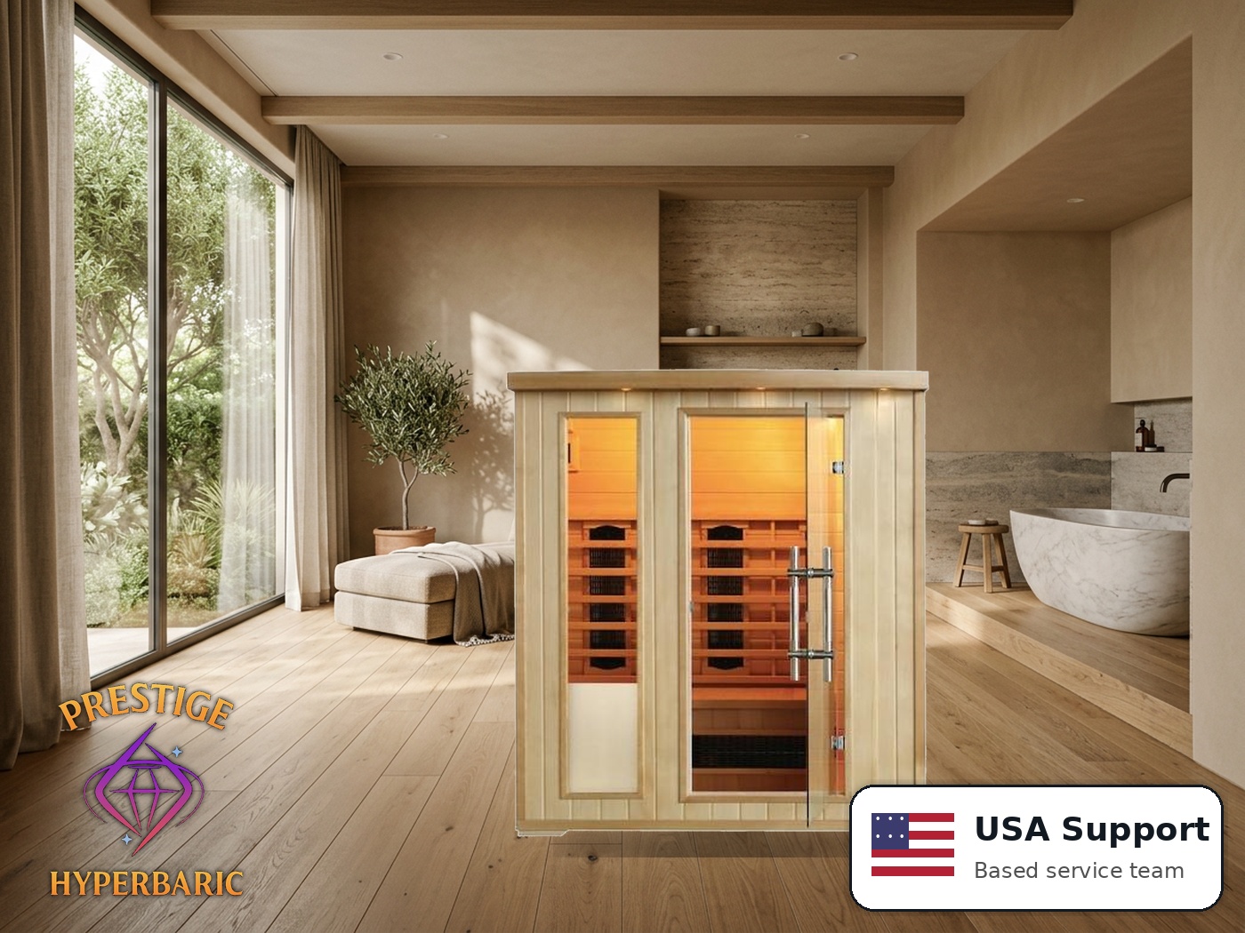 Prestige Wellness Ceramic Ease Trio Sauna lifestyle product image