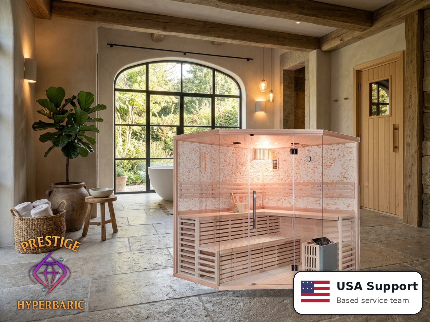 Prestige Wellness Grand Steam Family A Sauna lifestyle product image