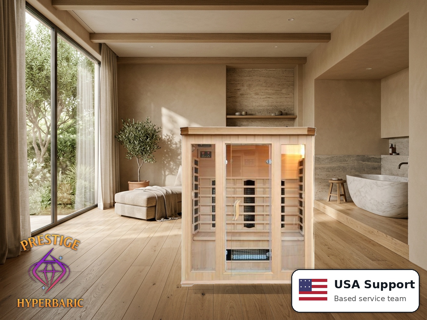 Prestige Wellness Hybrid Heat Trio Sauna lifestyle product image