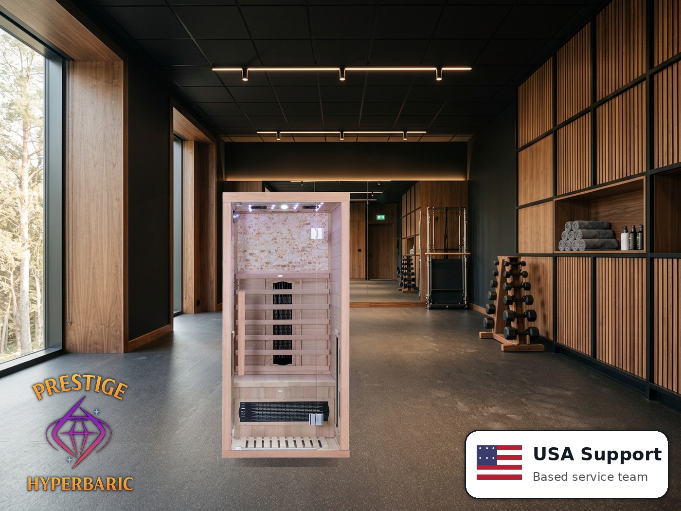 Prestige Wellness Mosaic Light Duo Compact Sauna lifestyle product image