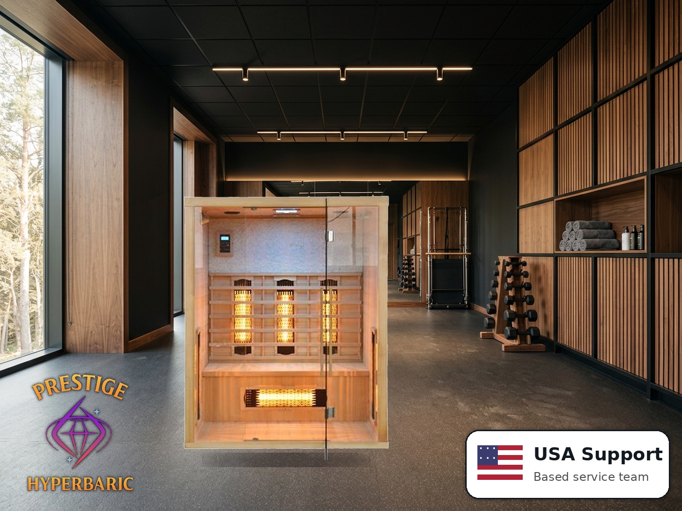 Prestige Wellness Mosaic Light Trio Sauna lifestyle product image