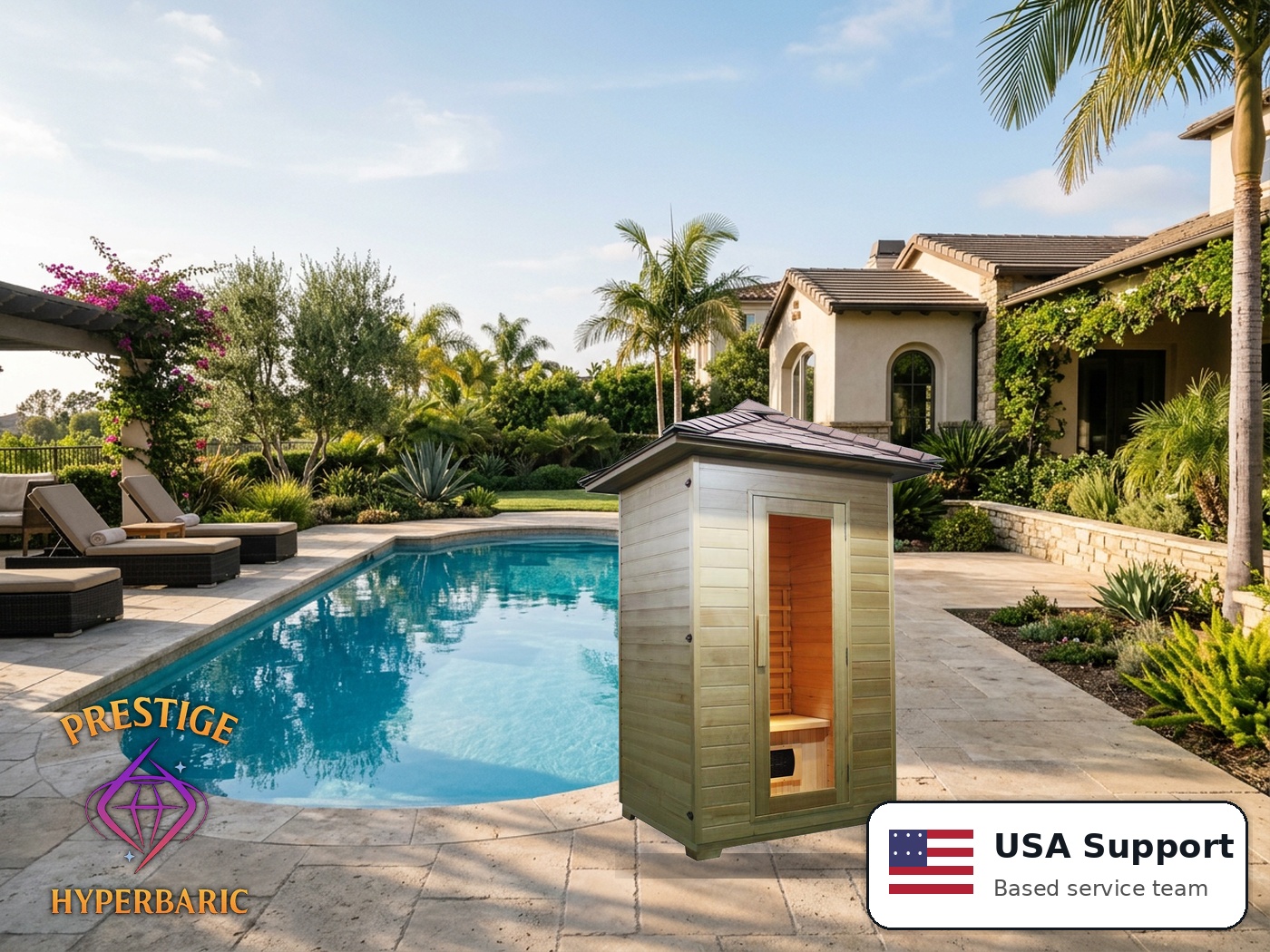Prestige Wellness Outdoor Ceramic Duo Sauna lifestyle product image