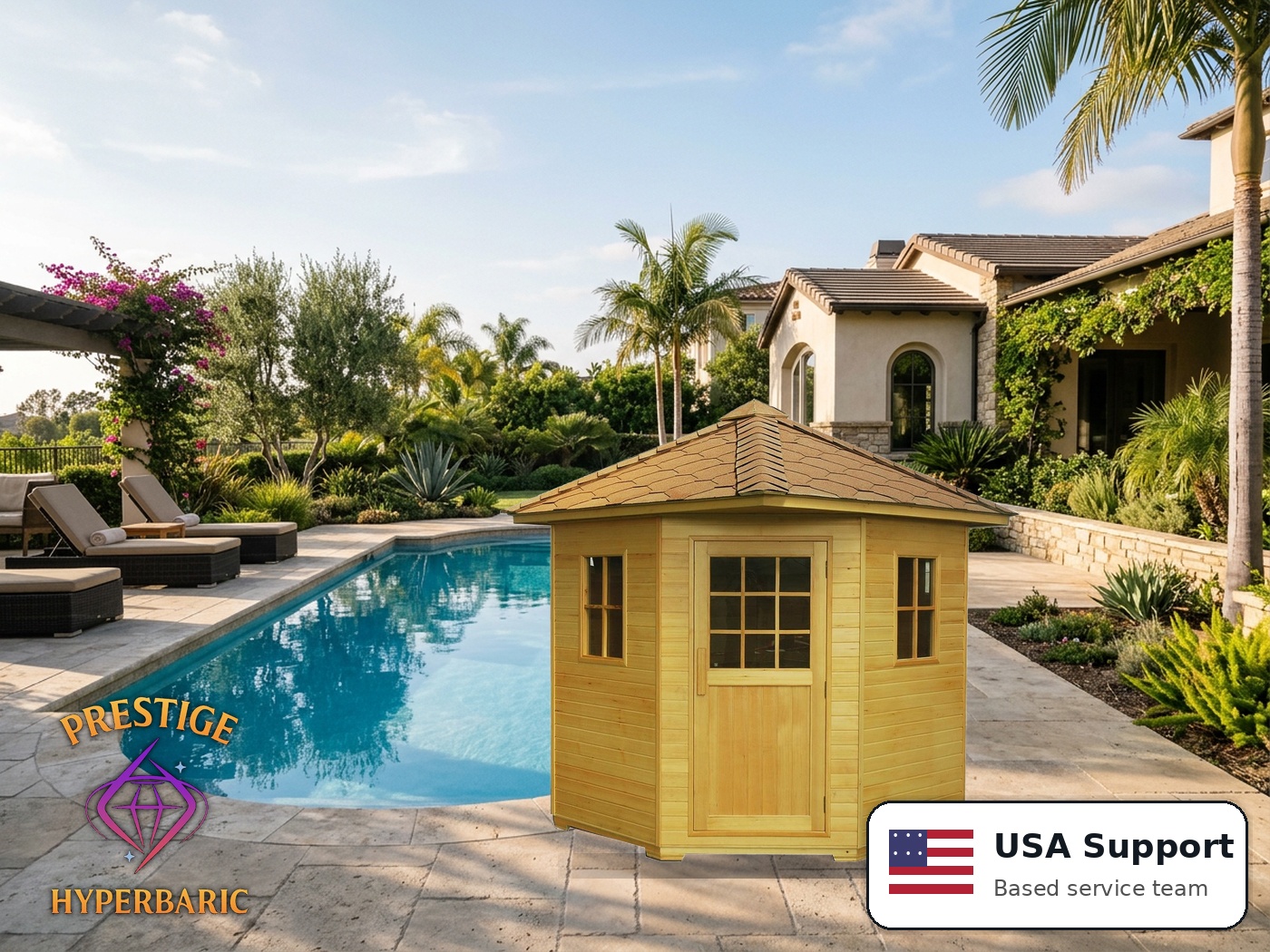 Prestige Wellness Outdoor Ceramic Quad Sauna lifestyle product image