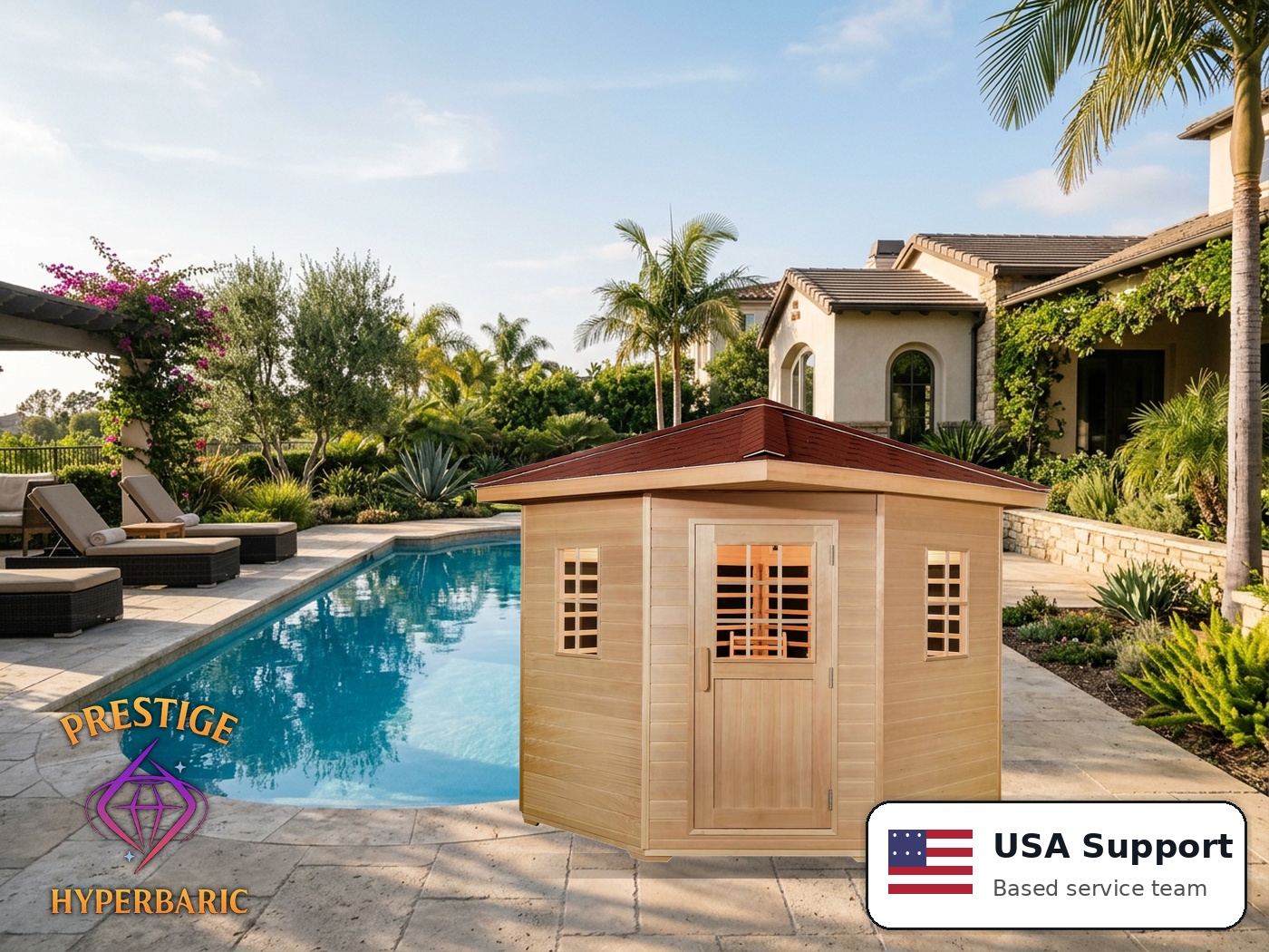 Prestige Wellness Outdoor Carbon Quad WeatherGuard Sauna lifestyle product image