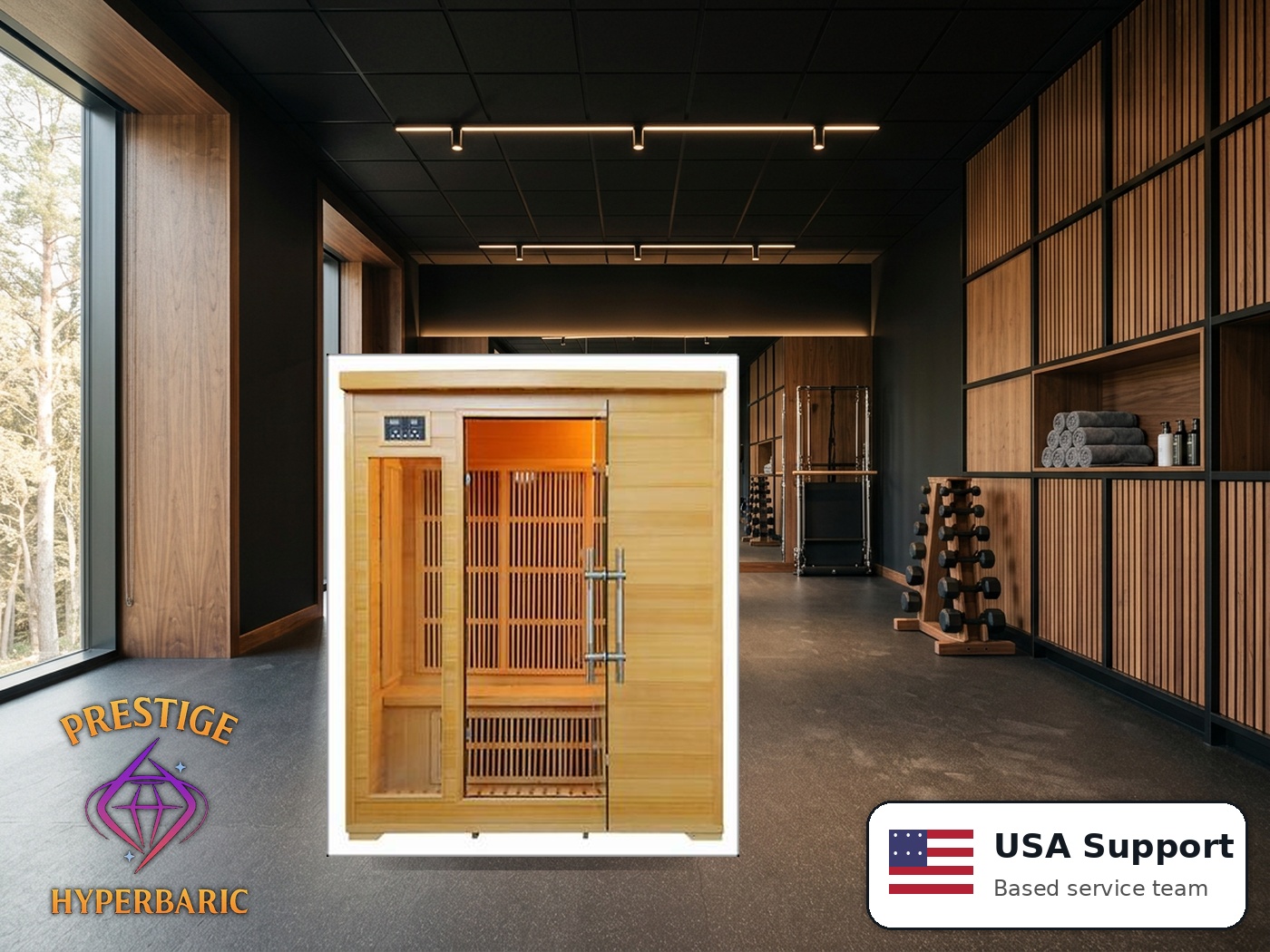 Prestige Wellness Signature Carbon Trio Sauna lifestyle product image