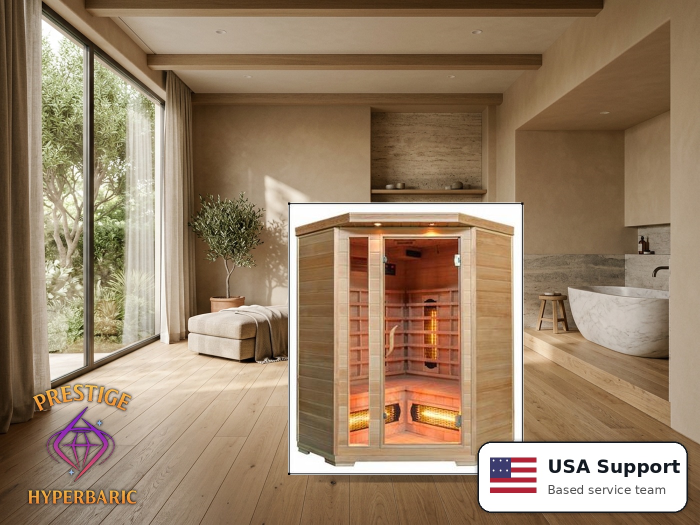 Prestige Wellness Spectrum Light Flex Duo Corner Sauna lifestyle product image