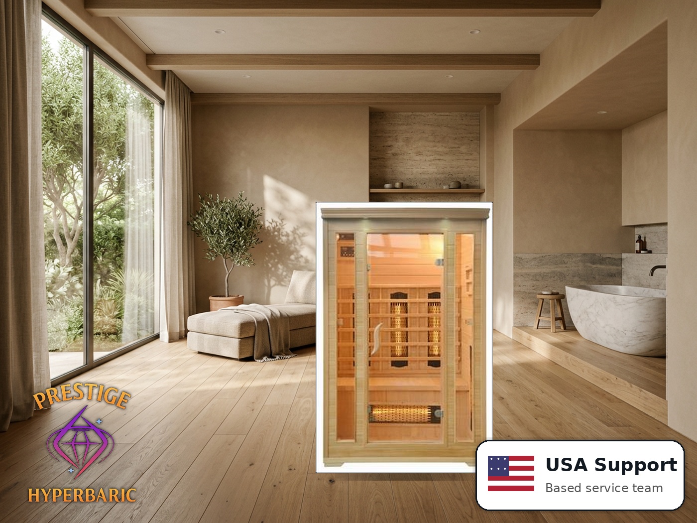 Prestige Wellness Spectrum Light Duo Sauna lifestyle product image