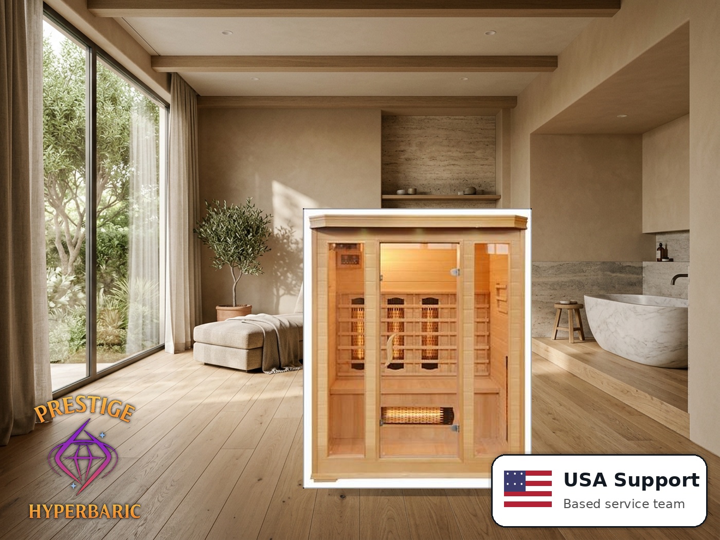 Prestige Wellness Spectrum Light Trio Sauna lifestyle product image
